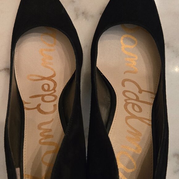 Sam Edelman "Dea" Black Suede Pointed Toe Stiletto Heels - Picture 3 of 8